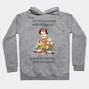 Blossoming Elegance & Blooming Innuendo: Victorian Lady with Flowers Hoodie